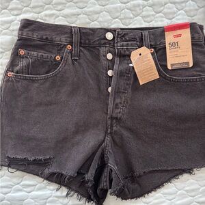 Levi's Women's Charcoal 501 Jean Shorts